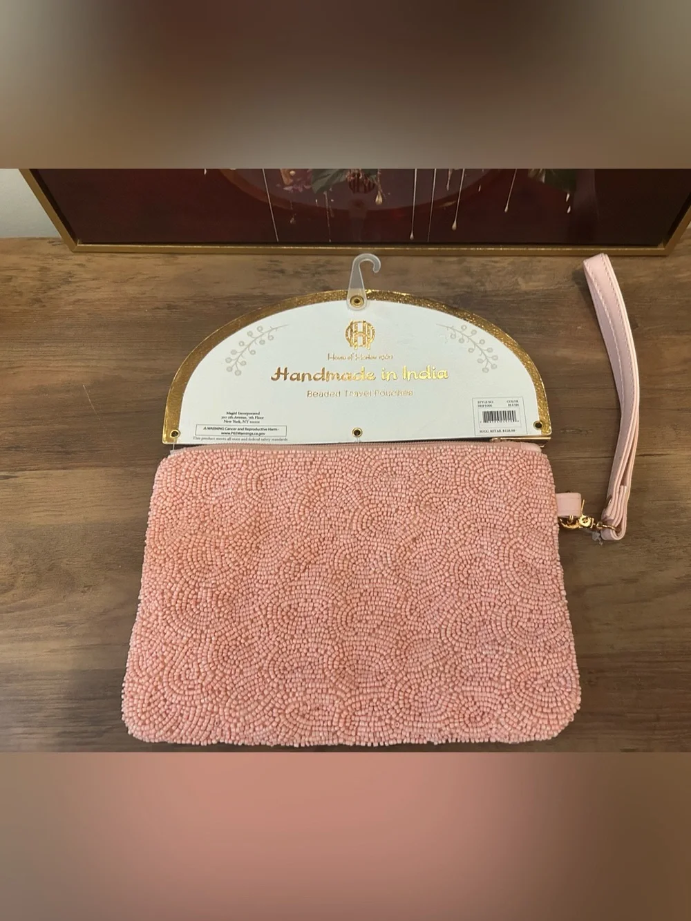 House of Harlow 1960 Pink Beaded 'Cheers' Wristlet Clutch